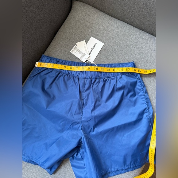 ACNE STUDIOS Warrick Nylon Swim Trunks Slim Fit Mid Length Blue Lined Large NWT - Picture 7 of 9